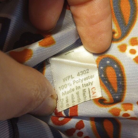 Vintage Blue and Orange Handkerchief/Scarf - Picture 3 of 5